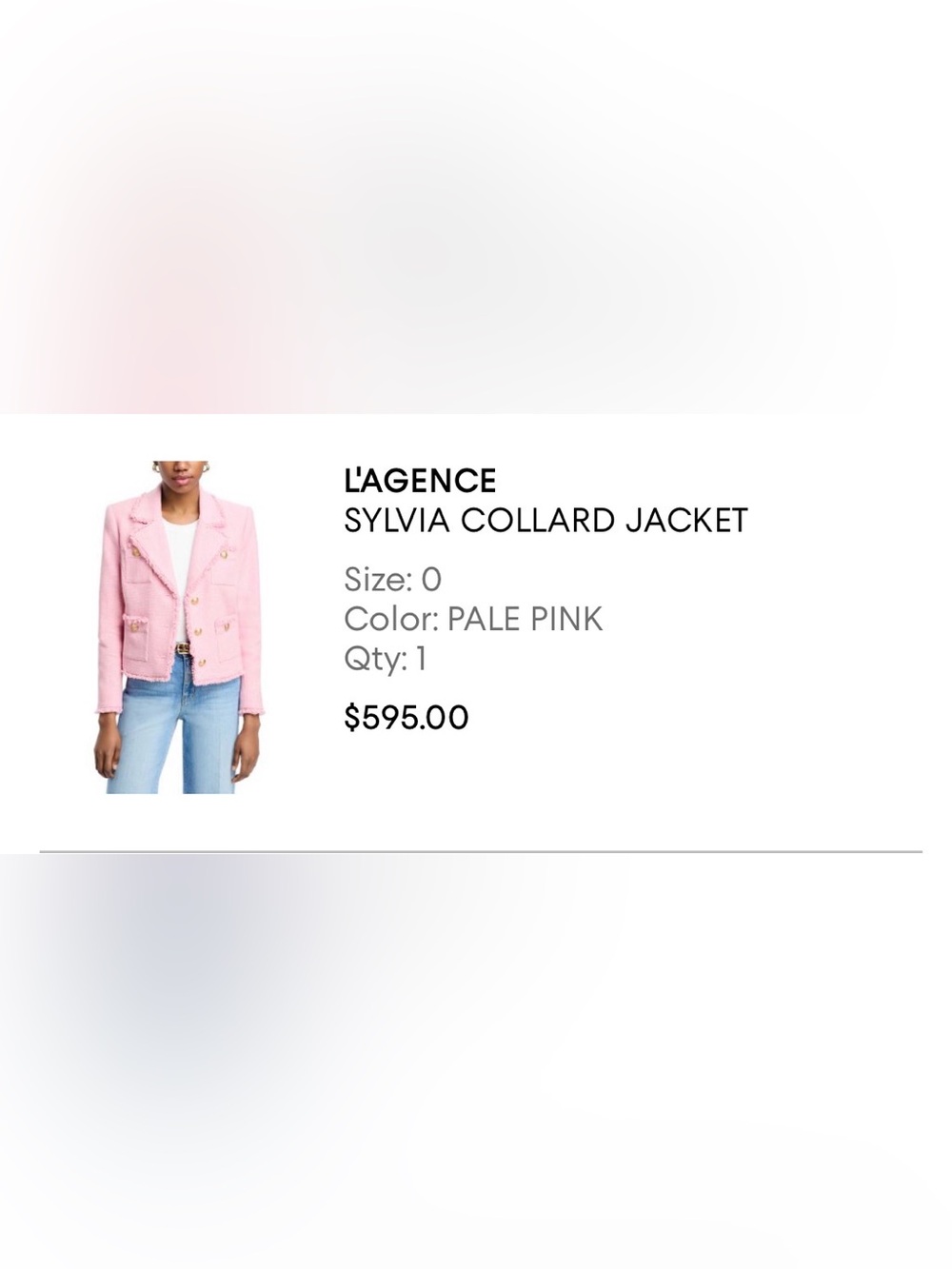 L'AGENCE Pink Frayed Jacket - Picture 10 of 10